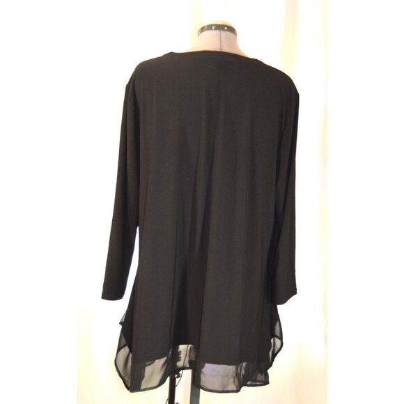 Cato Solid Black Top size 18/20W - Picture 3 of 4
